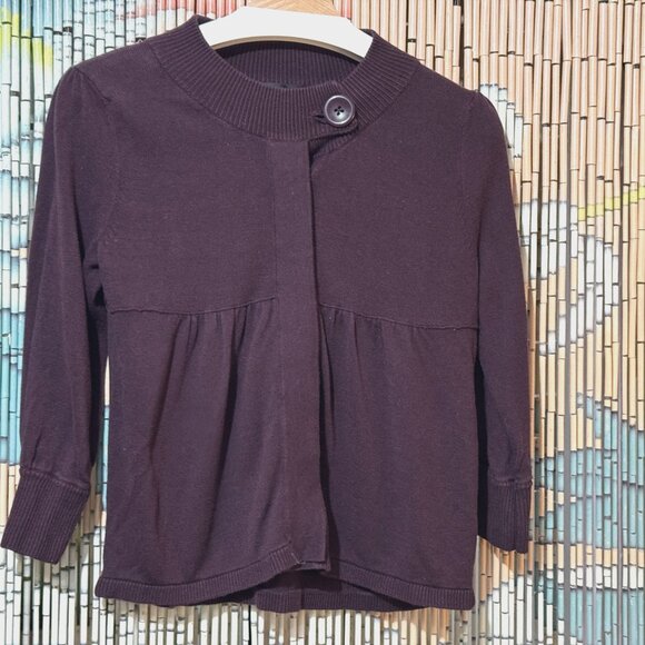 MOSSIMO 3/4 Sleeve Button-Down Cotton Blend Cardigan Sweater, Magenta, XS - Picture 1 of 15